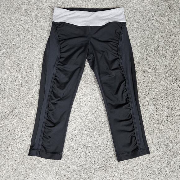 Lululemon Leggings Womens 6 Black Run Sun Sprinter Crop W6804S Activewear Gym - Picture 1 of 11